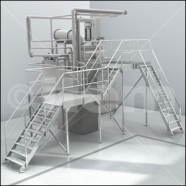 Sistema de escaleras y plataformas
